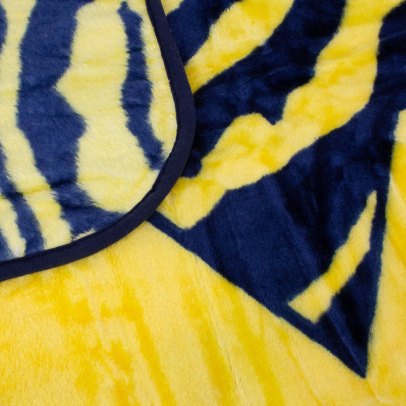 Michigan Wolverines Yellow and Blue Knitted Fleece Throw Blanket