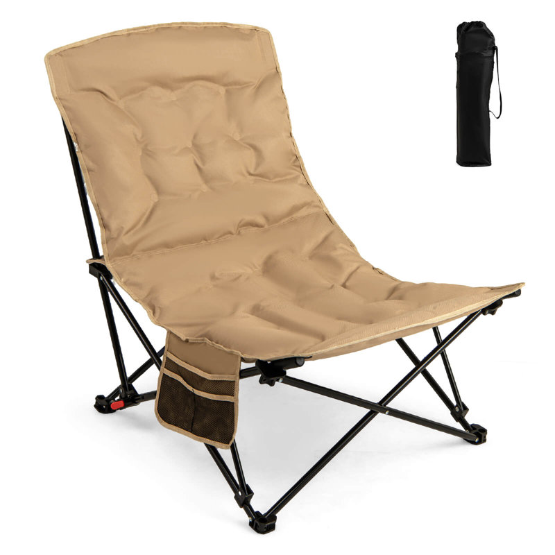 1 PCS Portable Folding Camping Chair with 500 LBS Support Side Pocket and Carry Bag, 1