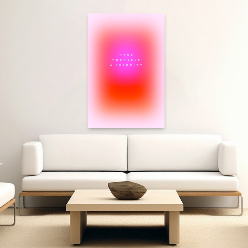 Gradient Aura Priority Quote Abstract Dreamy Ethereal Wall Art Print by Dominique Vari - Wrapped Canvas Print