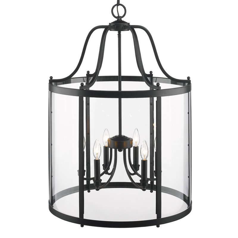 Lustre lanterne cylindrique 6 lumières Aarav