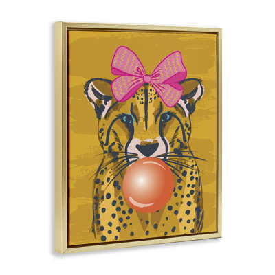 Art mural sur toile flottant tendance guépard et arc brun par Lisa Perry White