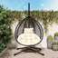 Chaise suspendue avec structure en rotin et coussin amovible-1992657489-1992657490