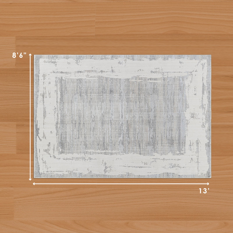 Tapis Charleston Greer & Sumter par Creative Home Ideas Beaufort, Gris clair, 8 pi 6 po x 13 pi