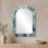 Grand miroir Cottage Cottage - Minimalisme vert, herbes bleues, impression métallique