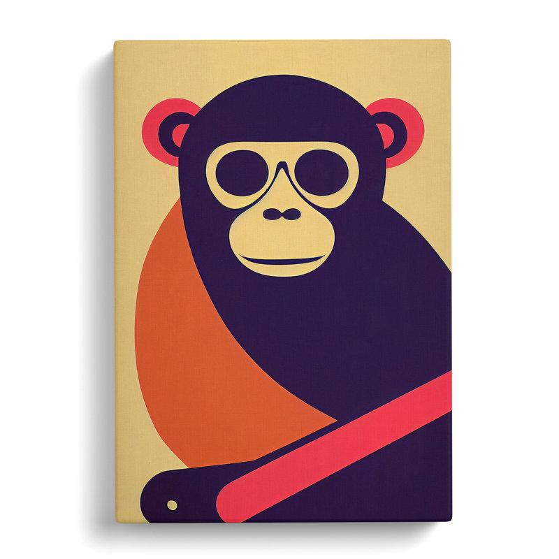Abstract Monkey Art No.5 - Wrapped Canvas Print, 50cm H x 35cm W x 3cm D
