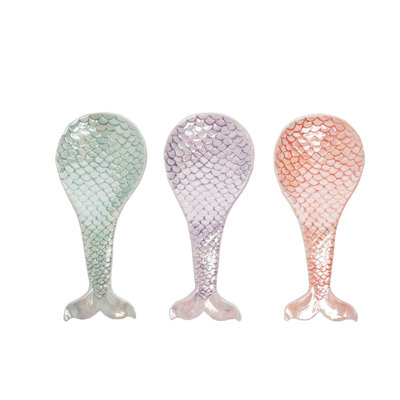  Ceramic Mermaid Tail Spoon Rest Set of 3 Spring Home Decorations