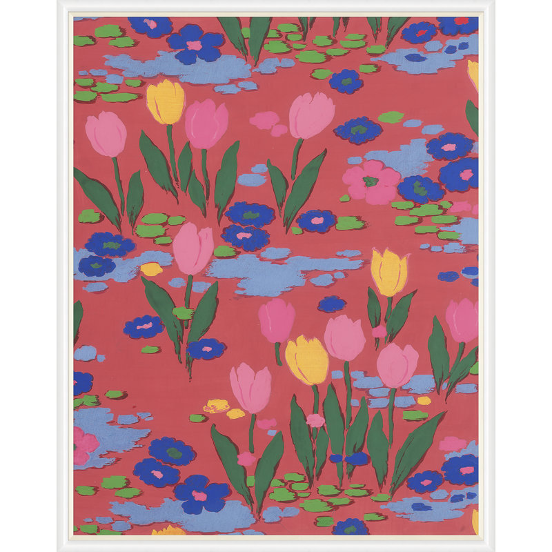 Tulips 2 Print by Paule Marrot, White Framed, 54" H x 43" W x 1.25" D