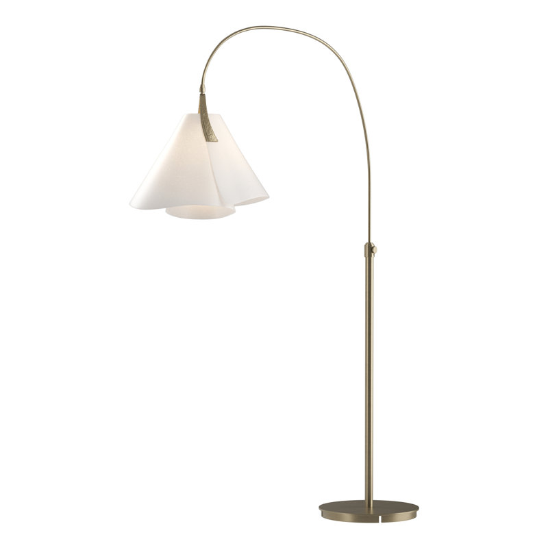 Mobius Arched Floor Lamp, Spun Frost, Soft Gold