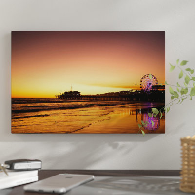 " Santa Monica Pier At Sunrise, Santa Monica, California, USA " Color Photography