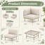 Ensemble de canapé modulaire en osier avec coussins profonds et table basse Reconfigurable-892959350-892959351