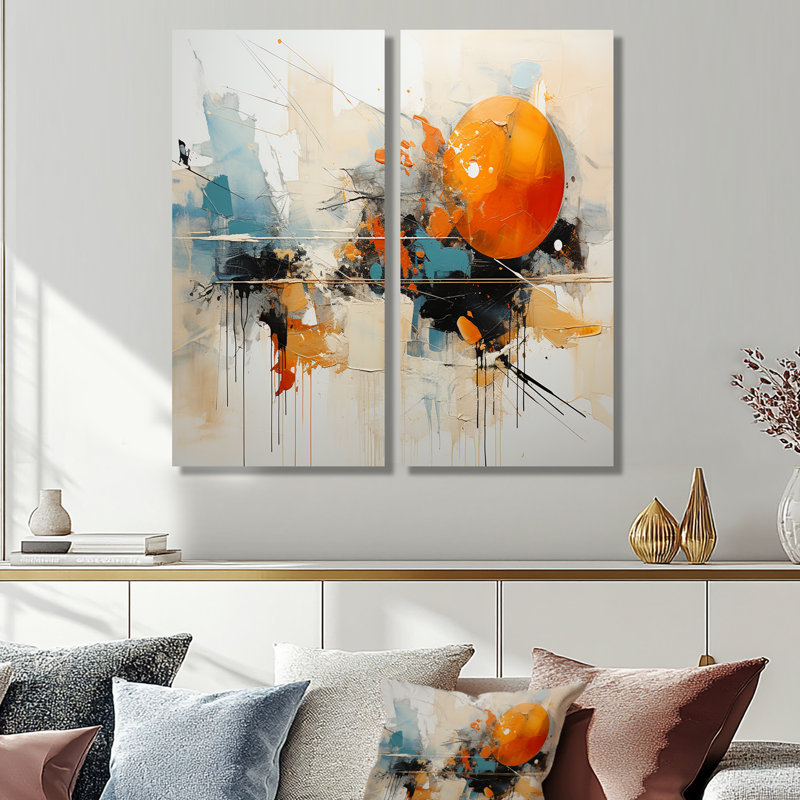 Ciprianna - Ensemble de 2 barrages abstraits, 32" H x 32" W, Wrapped Canvas, Does Not Apply