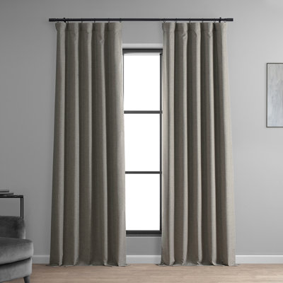 Faux Linen Thermal Blackout Curtains for Bedroom & Living Room Curtains - Single Panel Drapes (1 Panel)