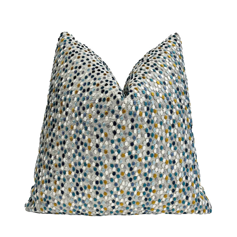 Housse de coussin Velvet Confetti, H 20 po x l 20 po, Bleu
