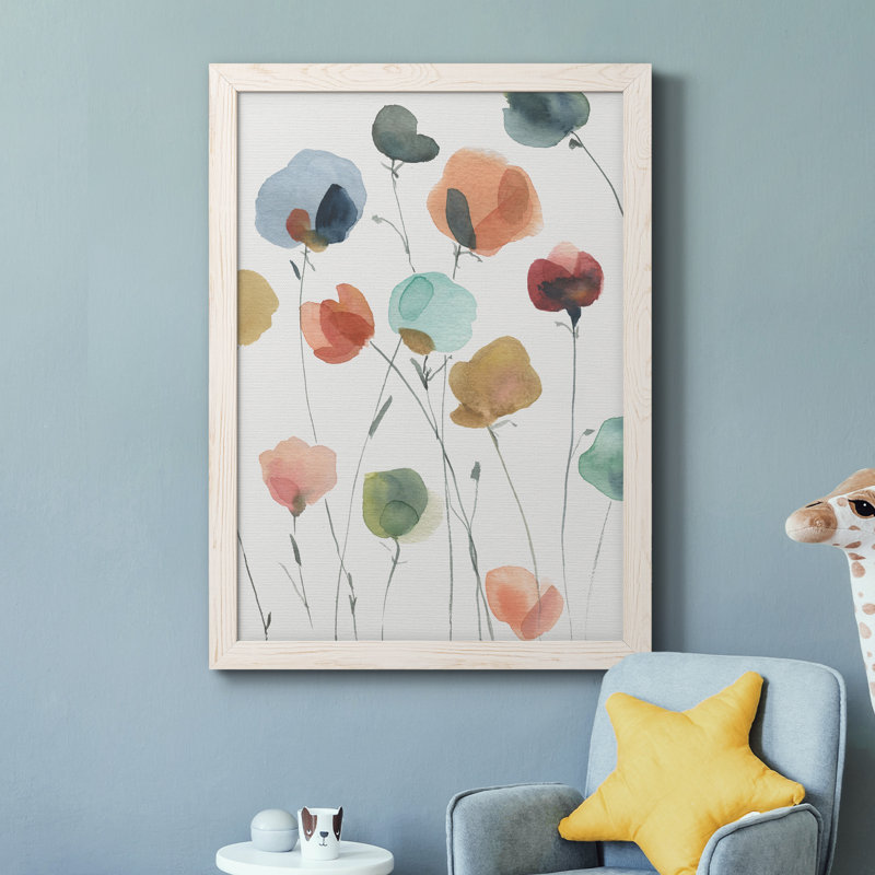 «Lollipop Garden II», peinture sur toile encadrée, Cadre blanc, H 31,5 po x l 23,5 po x P 1,5 po