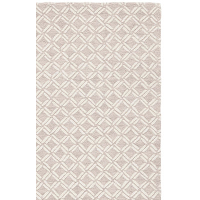 Genre 350 Hand Tufted Wool/Cotton Geometric Rug in Beige/Ivory