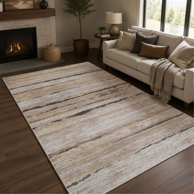Tapis décoratif rayé 2 pi x 3 pi résistant aux taches qui ne perd pas ses poils pour le salon, la chambre à coucher et la salle à manger