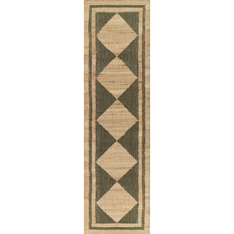 Erin Gates by Momeni Orchard Court Green Hand Woven Wool and Jute Area Rug, Runner 2'3" X 8'