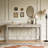 Acacia Veneer Console Table Spacious Drawers Crisscross Design Storage Table-326796583