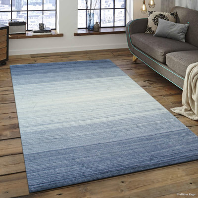 Anayra Blue Handmade Wool Area Rug
