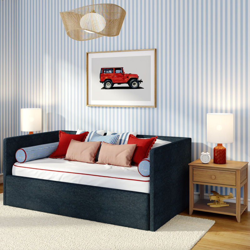 Lit de jour simple avec couchette Delaney, Indigo