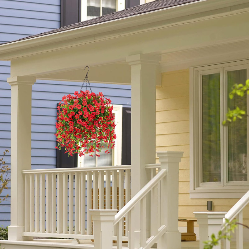 Faux fleurs artificielles suspendues, Rouge
