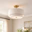 Plafonnier semi-encastré 3 lumières Boho Linen Drum-1988704907