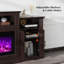 Meuble télé avec foyer brun