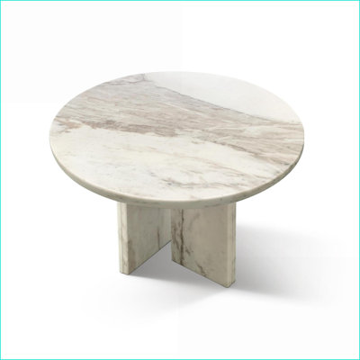 Ensemble de tables basses en marbre naturel pour le salon, espaces dynamiques superposés, caractère de pierre unique