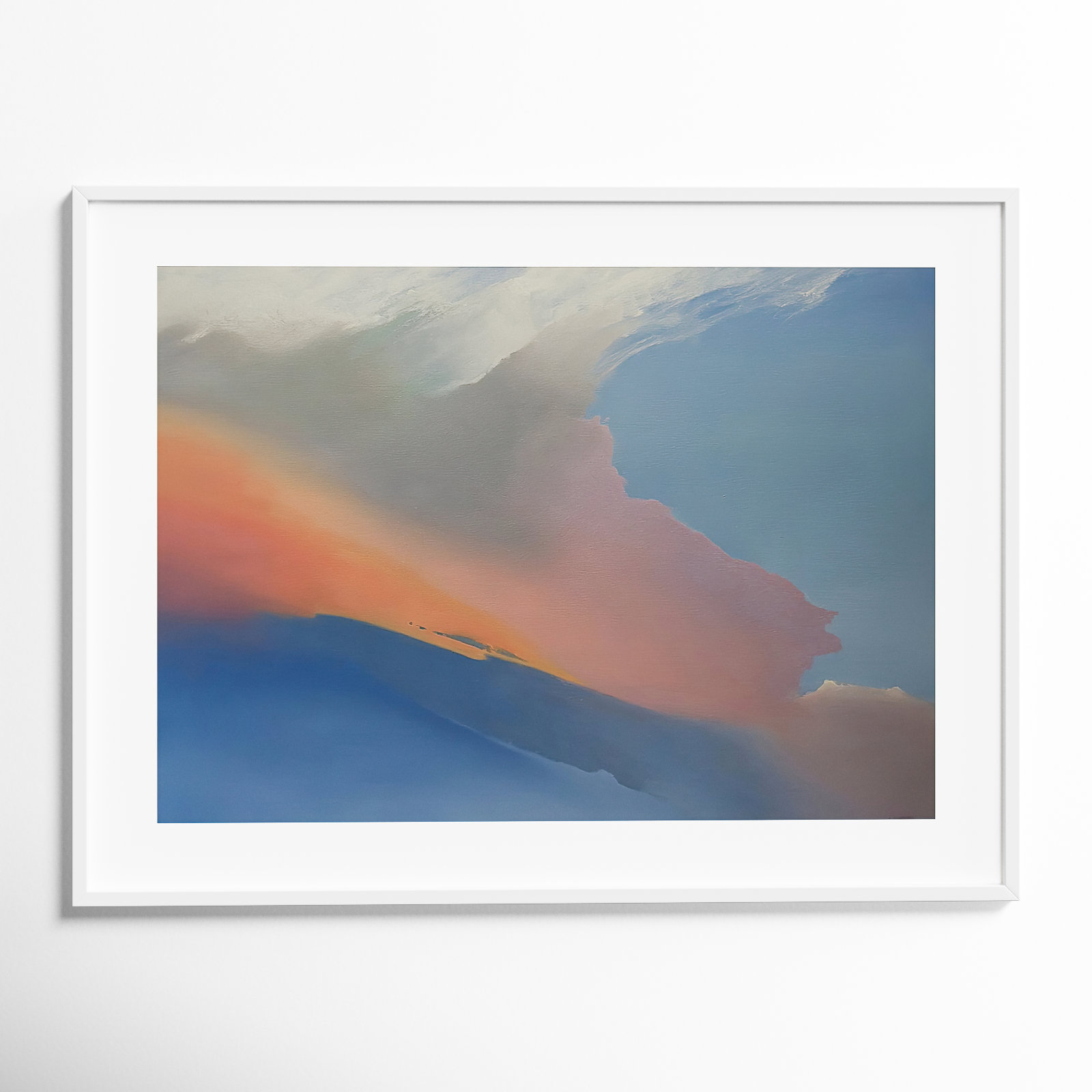 Gulfstream Clouds Print by Cap Pannell, White Framed Paper, 20.12" H x 25.12" W x 0.88" D