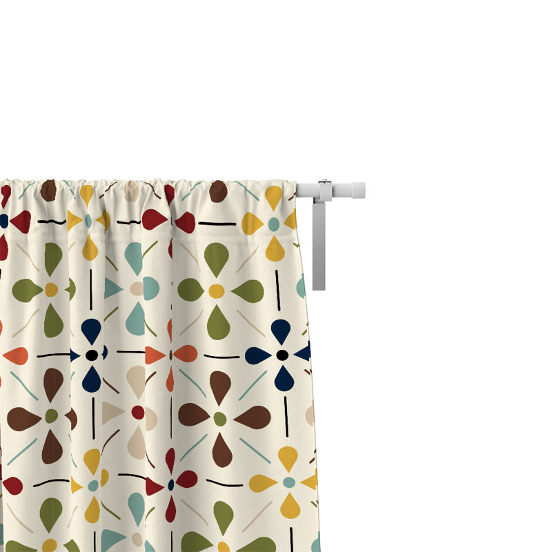 Paire de rideaux semi-transparents style Mid-Century Jacks, 20 po x 82 po