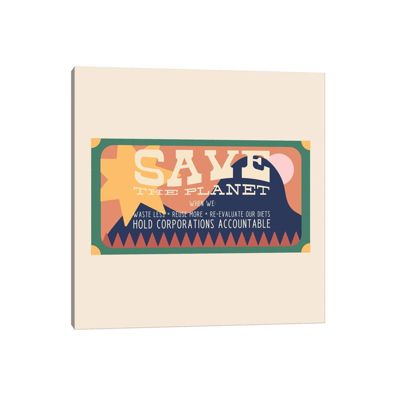 Save The Planet by Carmen Jabier - No Frame Gallery-Wrapped Canvas Giclée on Canvas, 66.04 cm H x 66.04 cm W