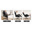 Chaise multifonctionnelle avec repose-pieds réglable et extensible, bureau ergonomique en similicuir, piètement métallique relevable.