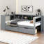  Lit plateforme simple en bois avec tête de lit tapissier, tablettes de rangement et station de charge, gris-1524690573-1524690575