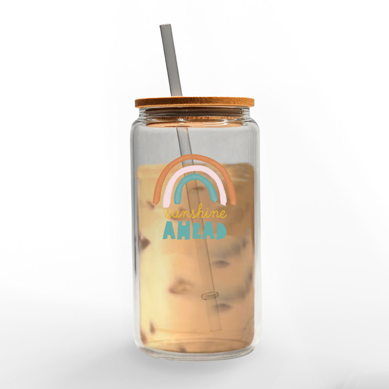 Sunshine Ahead Glass Can Cup