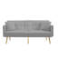 Canapé-lit futon polyvalent avec pieds en métal doré, idéal pour se détendre, se divertir et accueillir des invités dans n'importe quel espace de vie-474619762