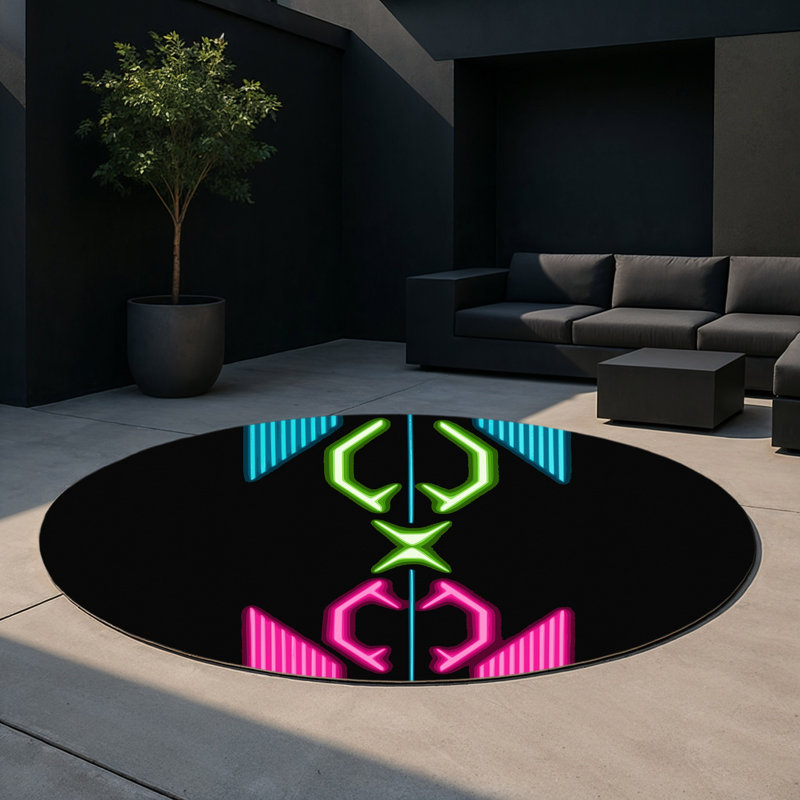 Prism Vortex Indoor And Outdoor Area Rug, Round 5'