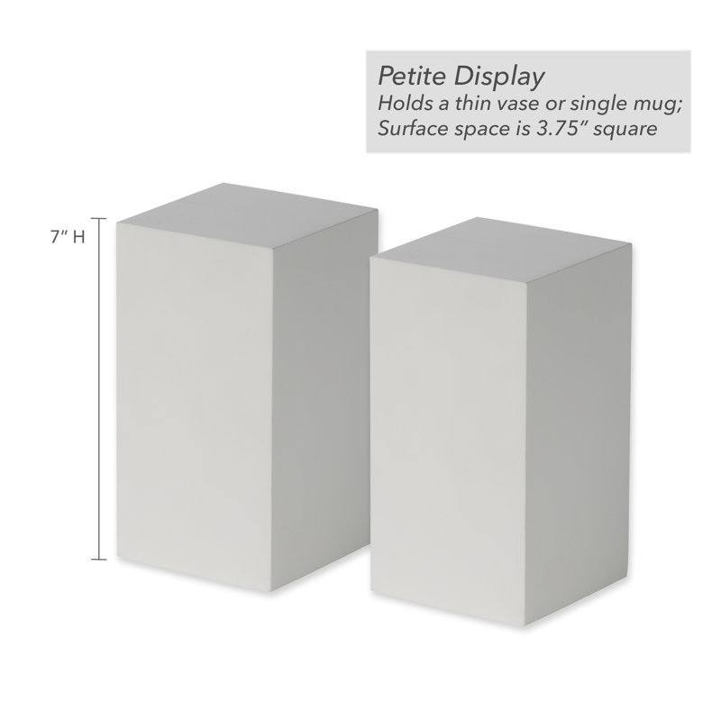 White 2 Piece Tall Wood Tabletop Risers, White