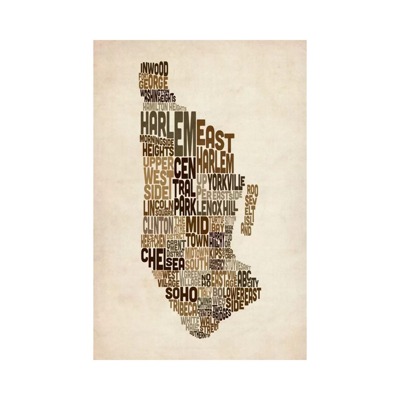 New York Map III by Michael Tompsett - Wrapped Canvas Print, 152.5 cm H x 101.5 cm W