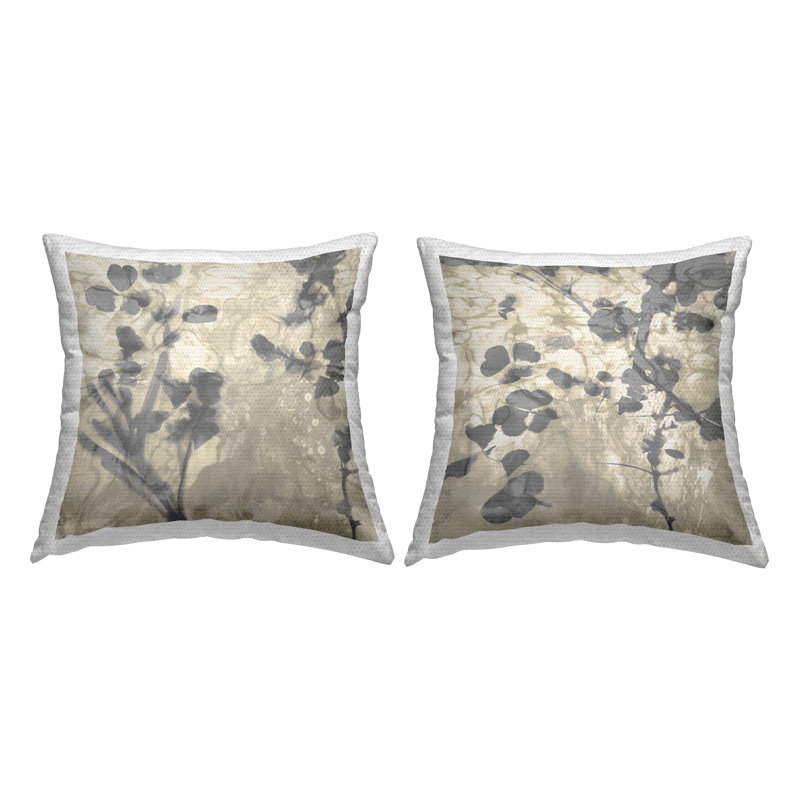 Ensemble de 2 coussins d'extérieur à imprimé moderne gris fluides par Danielle Carson