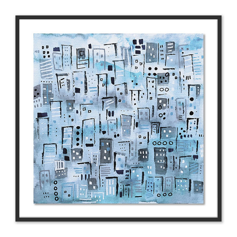 «Rainy Weekend» par Melanie Biehle - reproduction d'art sur papier encadrée, Noir, H 30 po x l 40 po x P 2,5 po