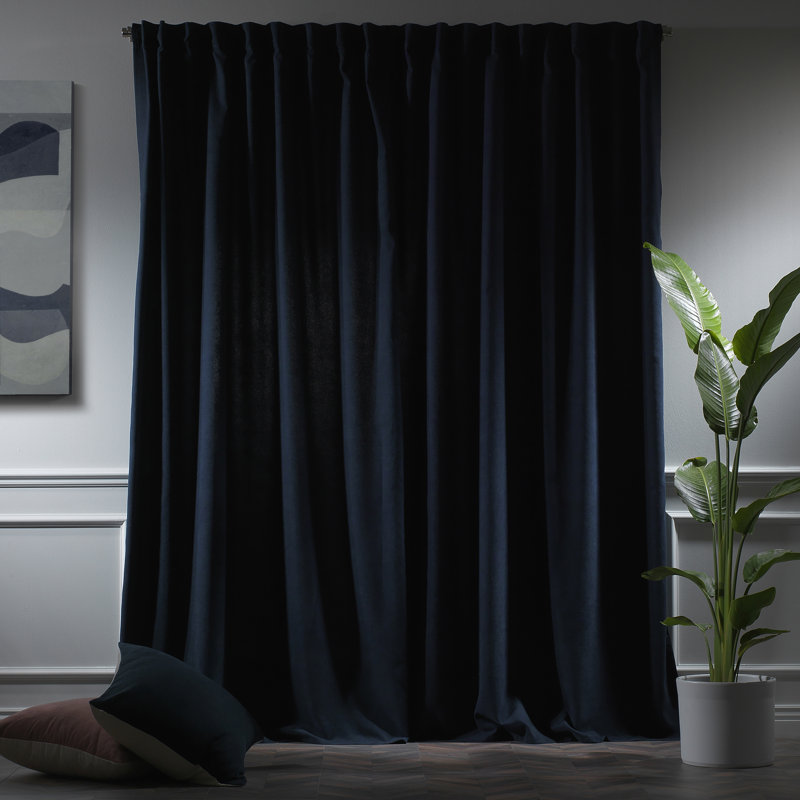 Paire de rideaux obscurcissant avec pattes de couleur unie, L 52 po x L 84 po, Royal Blue