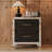 Elegant High Gloss Nightstand With Metal Handle-138913787