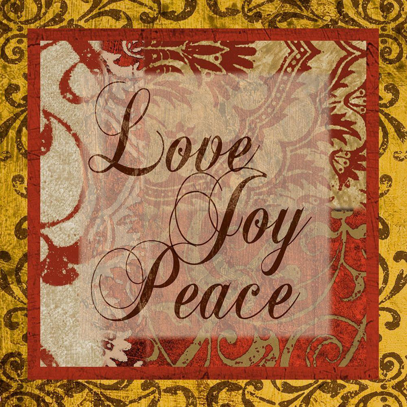 Art sur toile tendue avec Lark Manor ™ Spaeth, John: Love, Joy, Peace, H 28 po x l 28 po