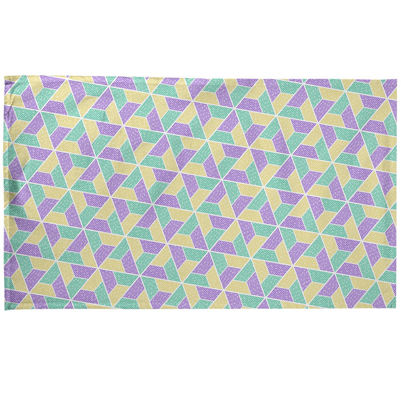 Serviette à thé trapézoïdals Mcguigan, Rose / bleu / jaune, Polyester sergé