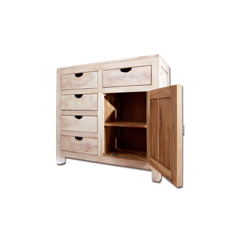 Solid Wood 90cm W 5 - Drawer Chest of Drawers