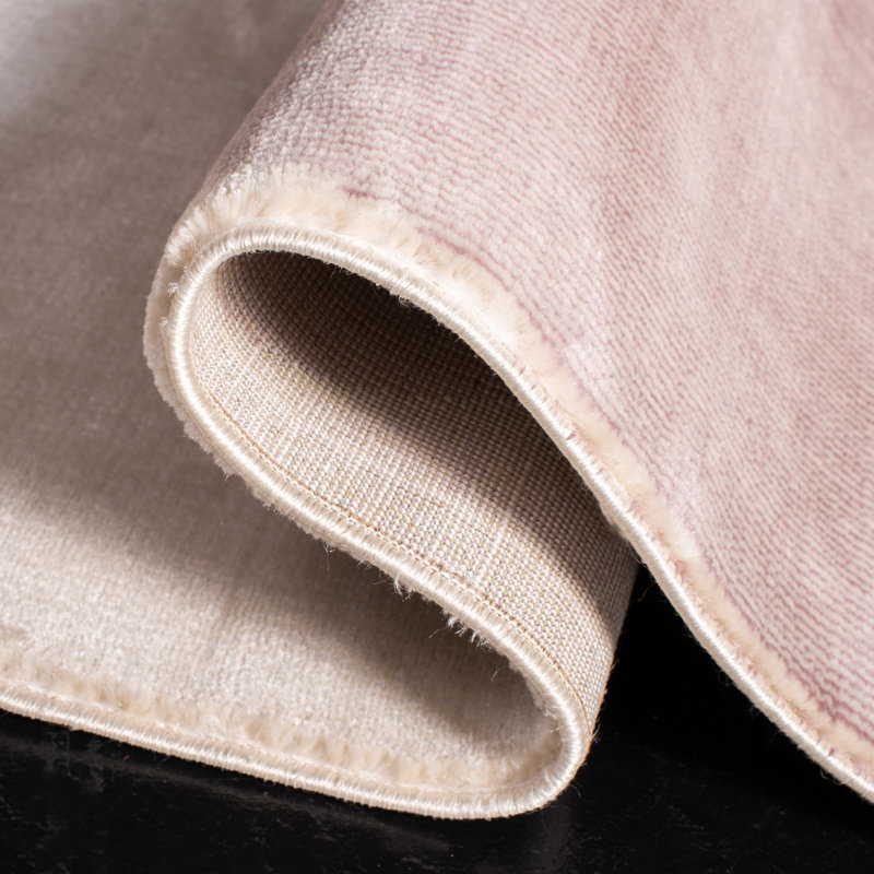 Aslin Geometric Pink/Light Purple Area Rug, Square 6'7"