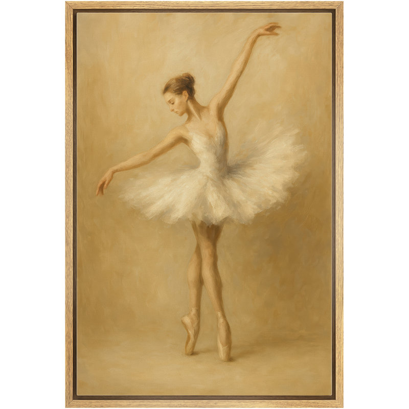«Graceful Ballet Dancer Classical Pose Scene», reproduction d'art sur toile encadrée, H 36 po x l 24 po x P 1,5 po