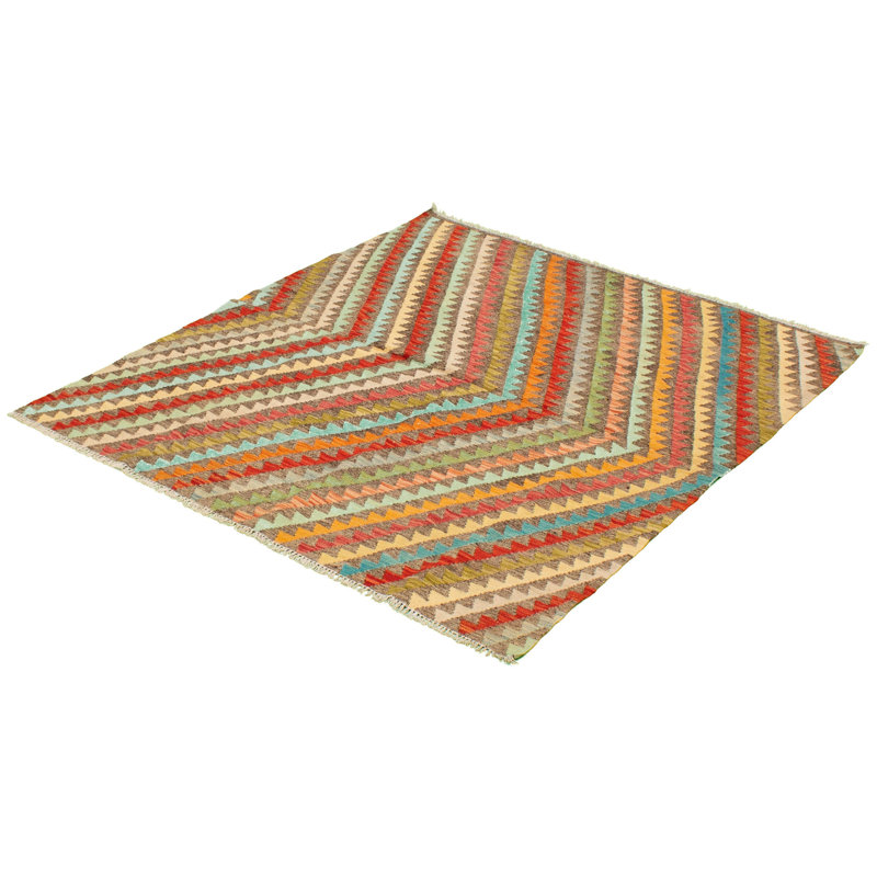 Tapis décoratif en laine noué à la main de conception unique 5 pi 4 po x 6 pi 4 po noué à la main New Age