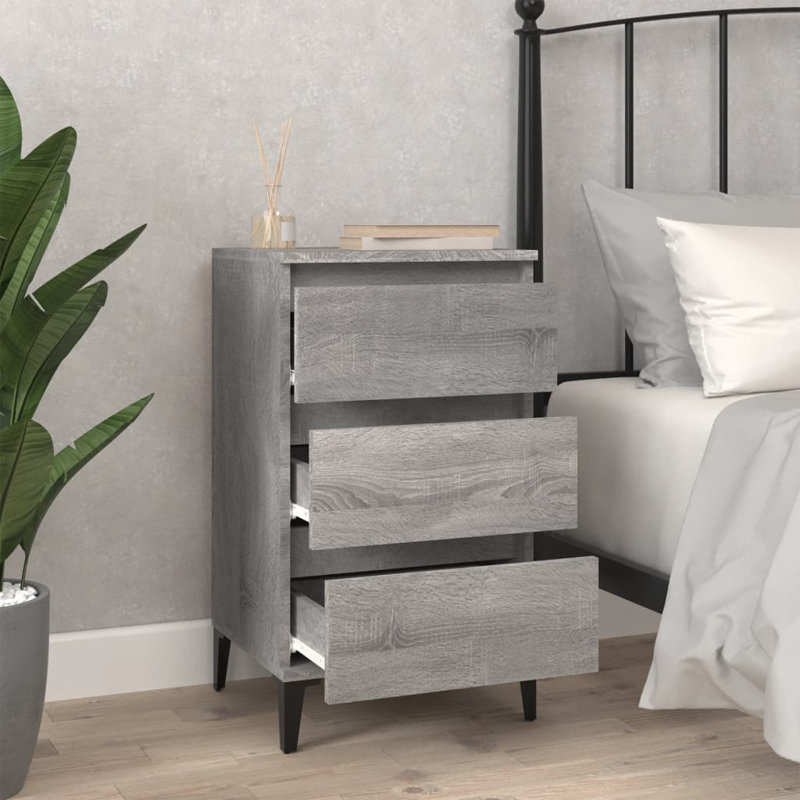 Bedside Cabinet 40 x 35 x 70 cm Engineered Wood, Grey Sonoma