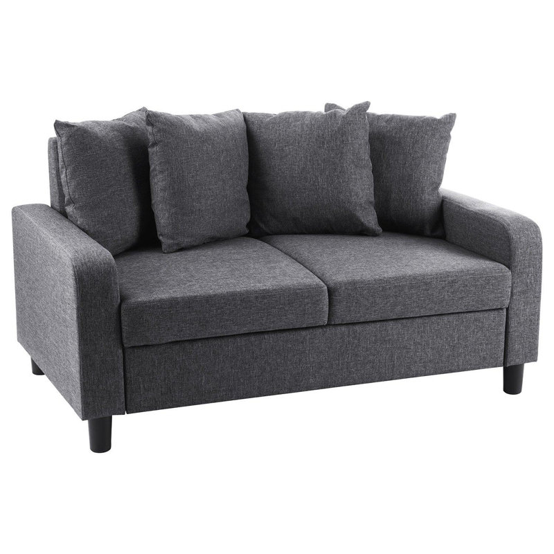 Mitzi 2 Seater Sofa, Black, Linen, 2